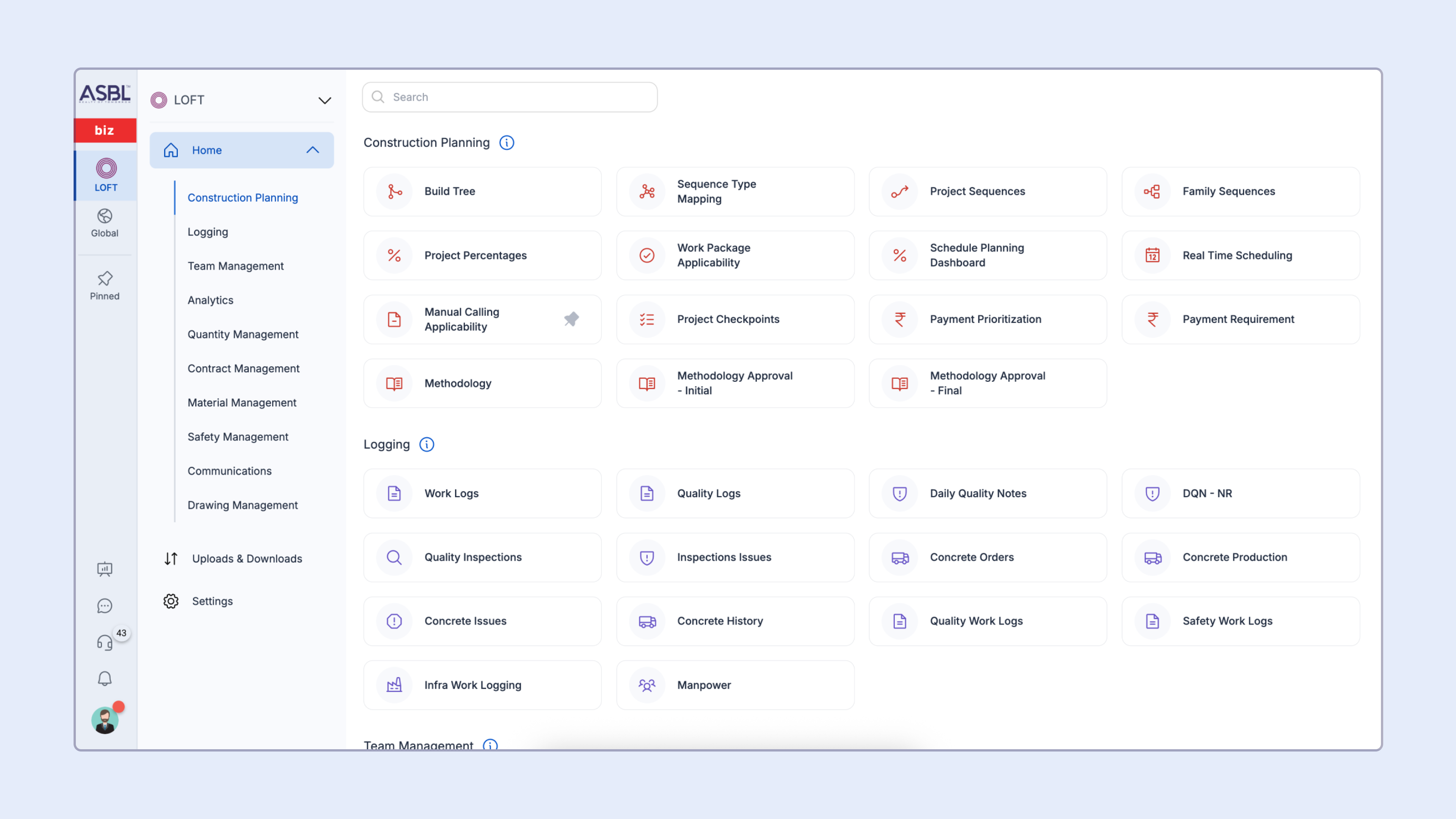 ASBL Construction Management Platform