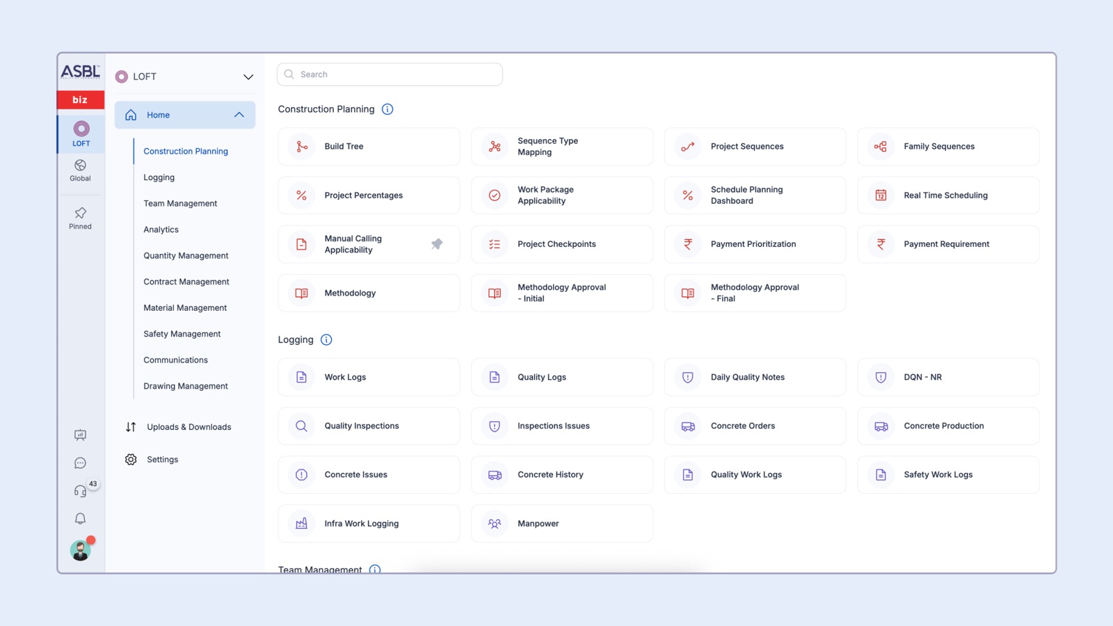 ASBL Construction Management Platform