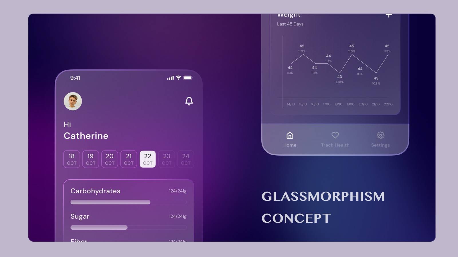 Glassmorphism Fitness Tracker App